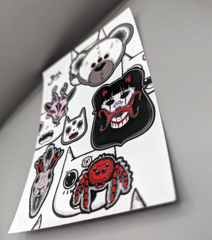 Handmade A6 Sticker Sheet