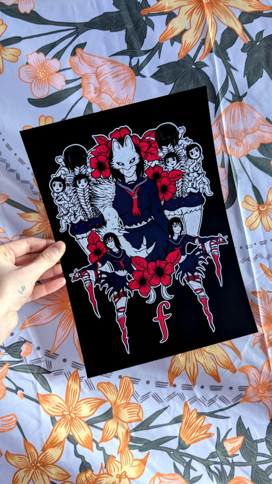 Japanese horror A4 Poster